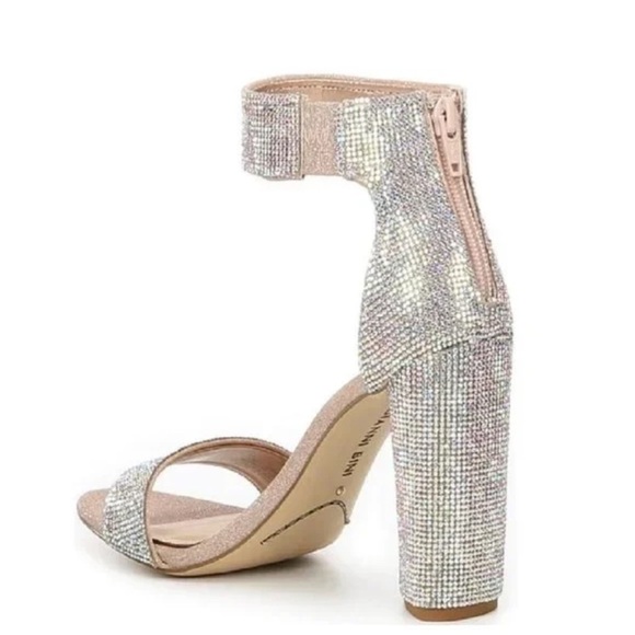 GIANNI BINI Ronilynn Bling Jewel Embellished Chunky Heel Sandals - Picture 2 of 3